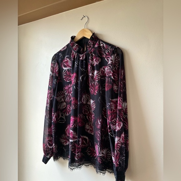 KARL LAGERFELD | Long sleeve mock neck blouse | M - Picture 4 of 9